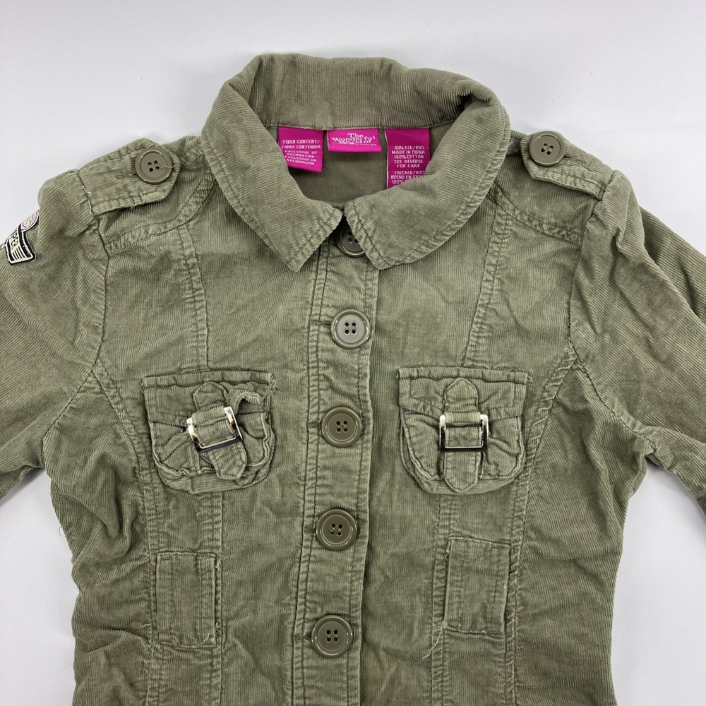 The Wonderful World Of Disney Girls Corduroy Thumper Cargo Jacket Green 6/6X